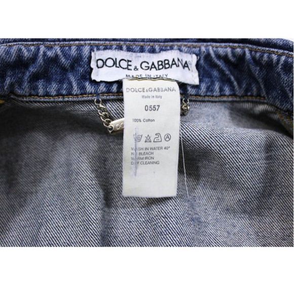DOLCE & GABBANA Vintage 90's Distressed Denim Blue Jean Casual Jacket - Picture 7 of 11